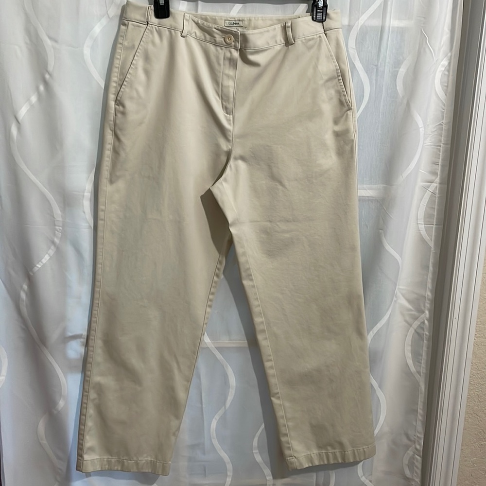 L.L Bean Classic Fit Beige Pants, Size 14P